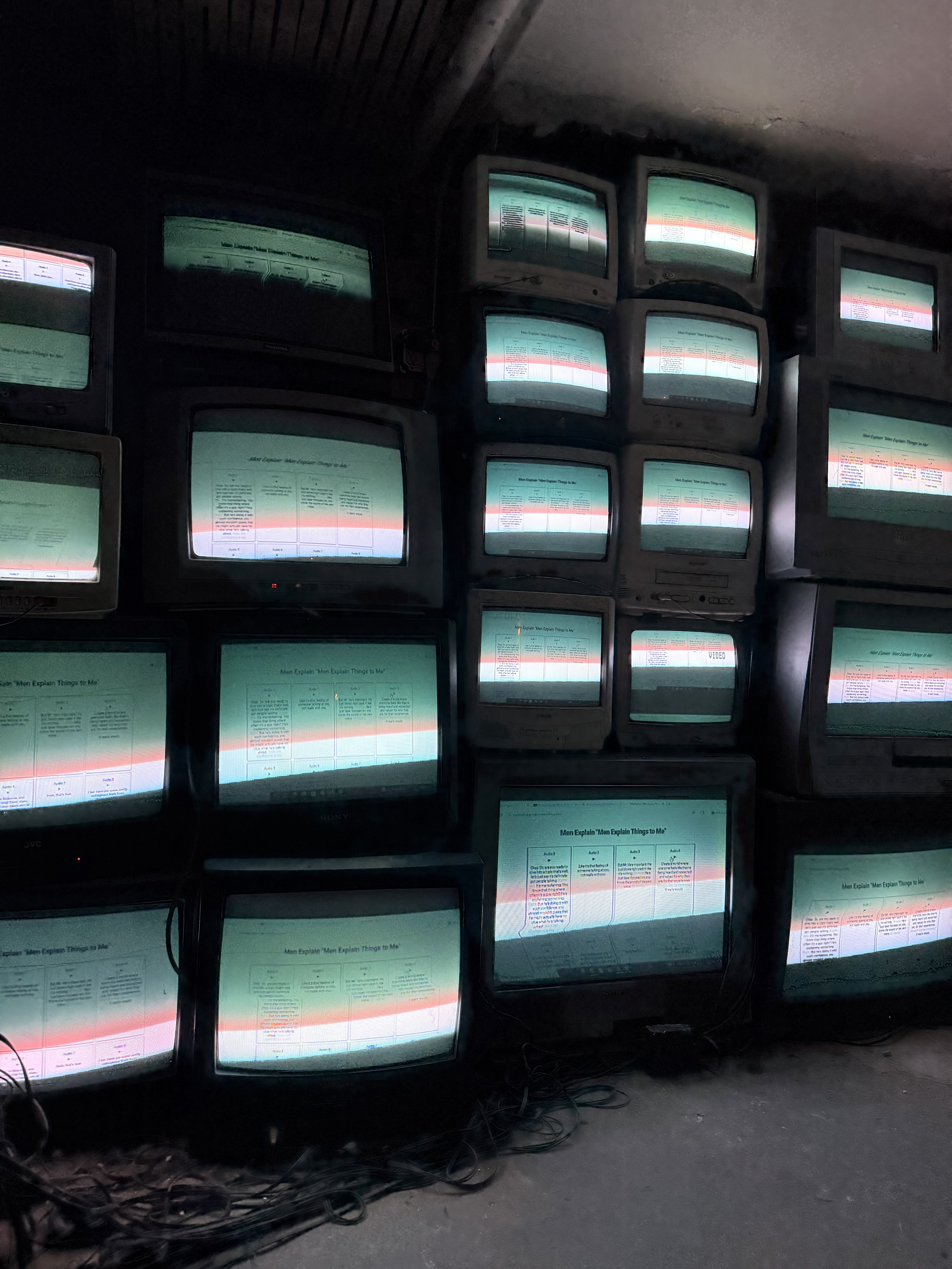 Installation view of Men Explain 'Men Explain Things to Me'